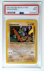 V1400: 2001: Sudowoodo: 26/64: Unlimited: Neo Revelation: PSA: 9: MInt: 75332903